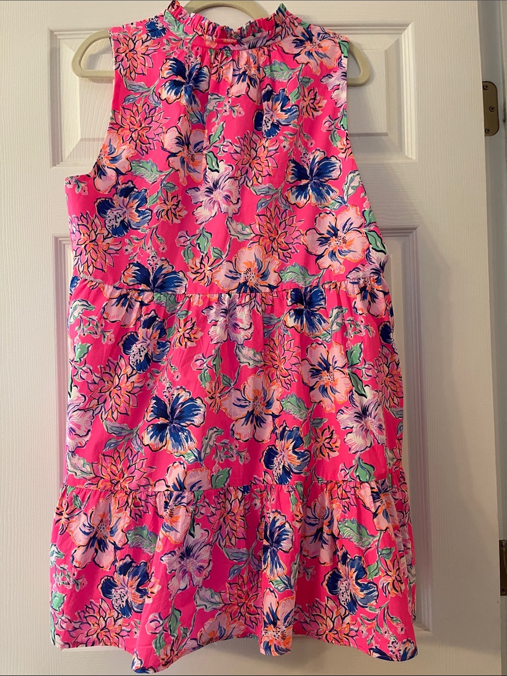 Lilly Pulitzer Novella Swing Dress - Pink Floral Sleeveless Tiered Dress - Picture 2 of 4